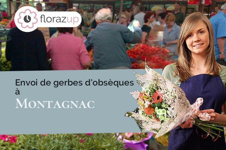 compositions florales pour un décès à Montagnac (Hérault/34530)