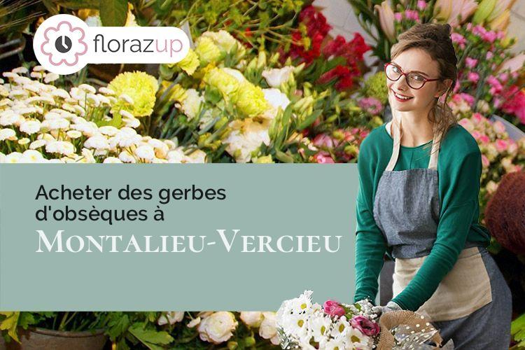 couronnes de fleurs pour des obsèques à Montalieu-Vercieu (Isère/38390)