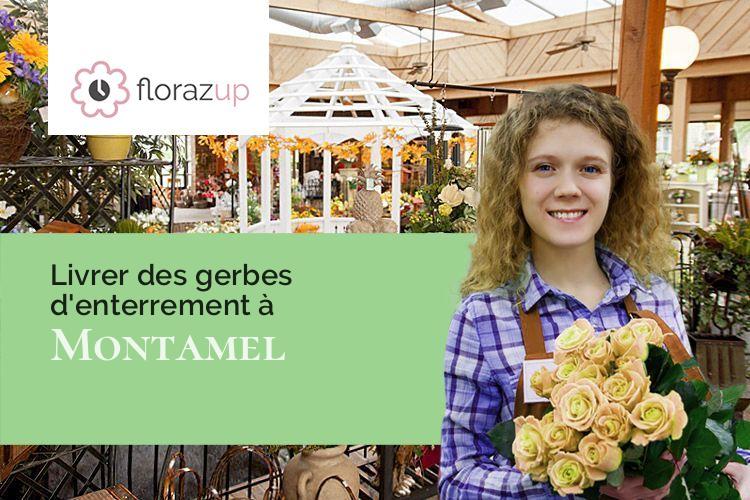 couronnes florales pour un enterrement à Montamel (Lot/46310)