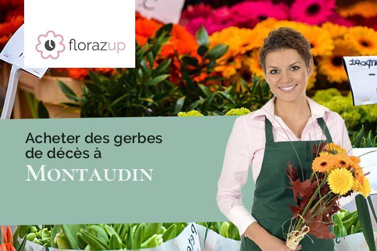 compositions de fleurs pour un deuil à Montaudin (Mayenne/53220)