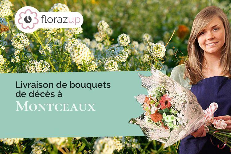 couronnes de fleurs pour des funérailles à Montceaux (Ain/01090)