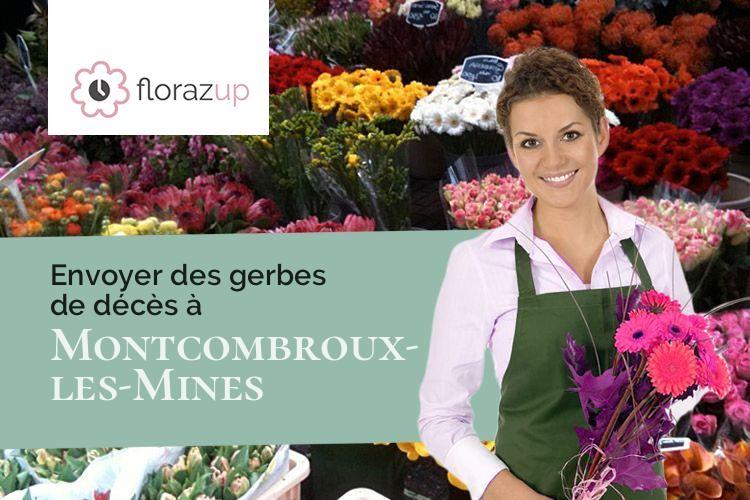 couronnes florales pour des funérailles à Montcombroux-les-Mines (Allier/03130)