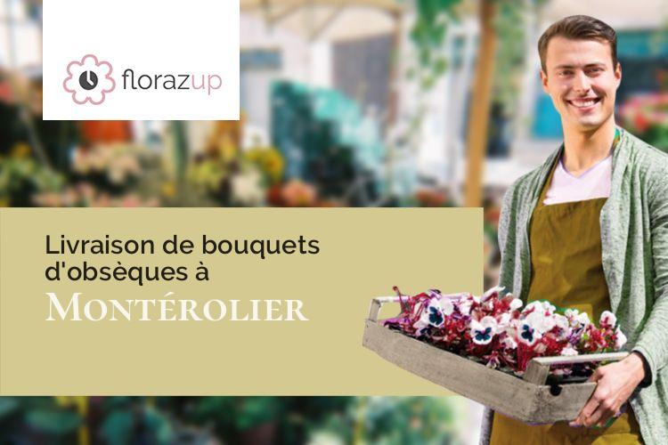 bouquets de fleurs pour un deuil à Montérolier (Seine-Maritime/76680)
