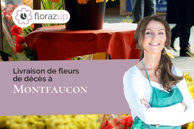compositions de fleurs pour un décès à Montfaucon (Gard/30150)
