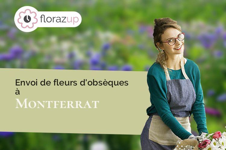compositions florales pour des funérailles à Montferrat (Isère/38620)