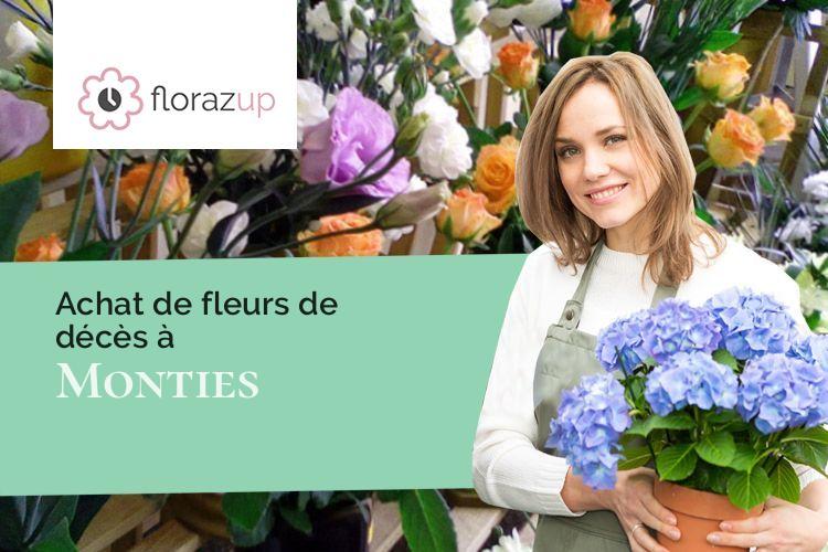 fleurs deuil pour des obsèques à Monties (Gers/32420)