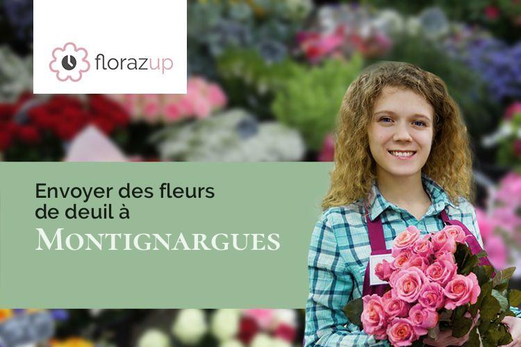 fleurs deuil pour un enterrement à Montignargues (Gard/30190)