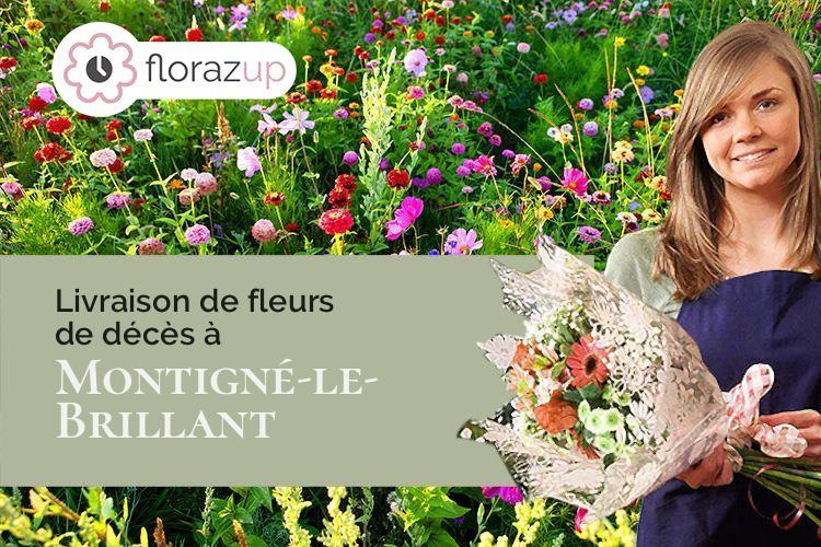 croix de fleurs pour un enterrement à Montigné-le-Brillant (Mayenne/53970)