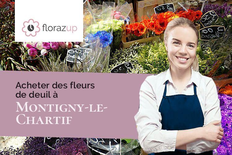 fleurs deuil pour un enterrement à Montigny-le-Chartif (Eure-et-Loir/28120)