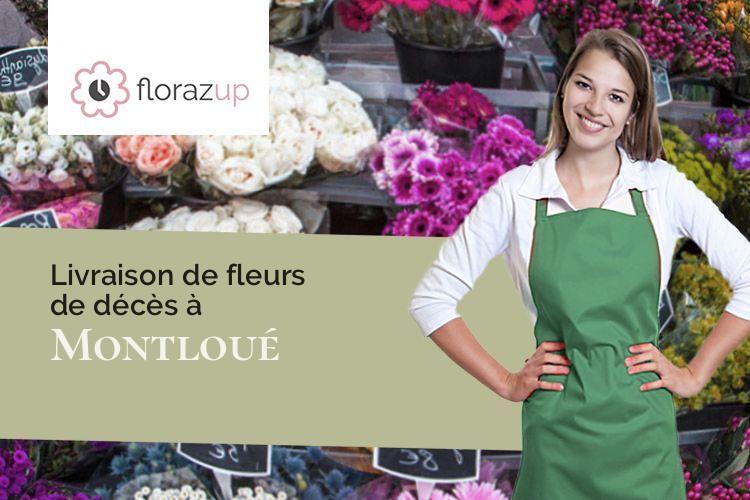 couronnes florales pour un deuil à Montloué (Aisne/02340)