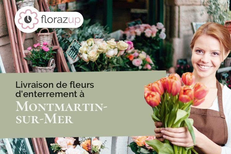 croix de fleurs pour une crémation à Montmartin-sur-Mer (Manche/50590)