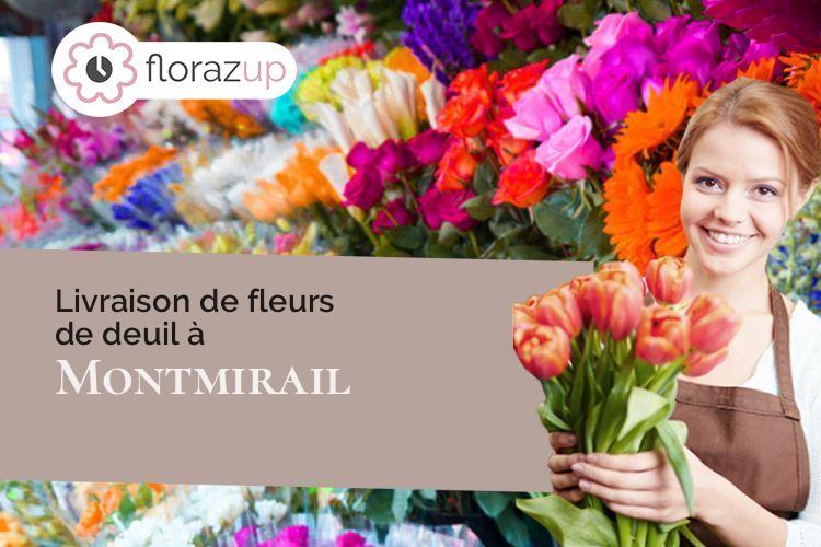 compositions florales pour des funérailles à Montmirail (Marne/51210)
