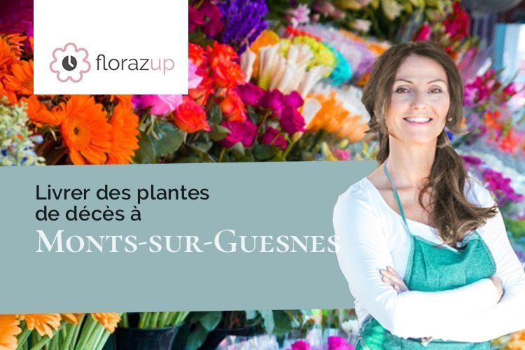 couronnes de fleurs pour un enterrement à Monts-sur-Guesnes (Vienne/86420)