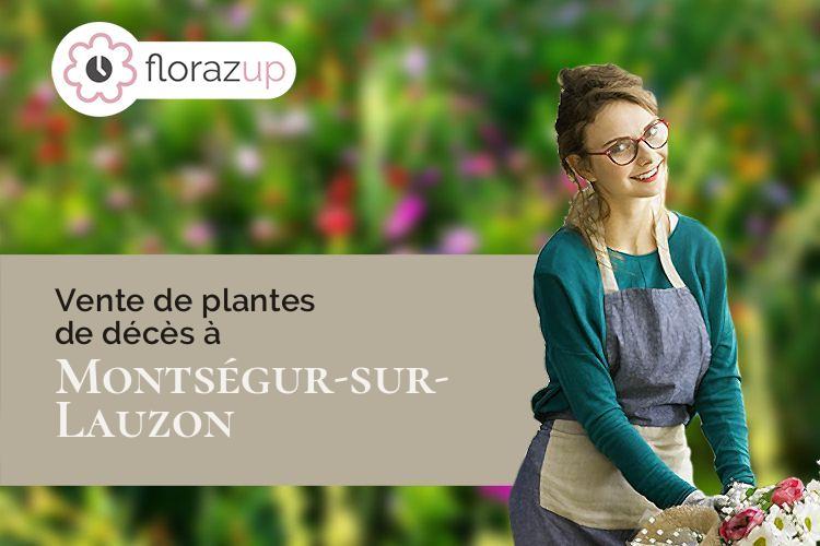 couronnes de fleurs pour des funérailles à Montségur-sur-Lauzon (Drôme/26130)