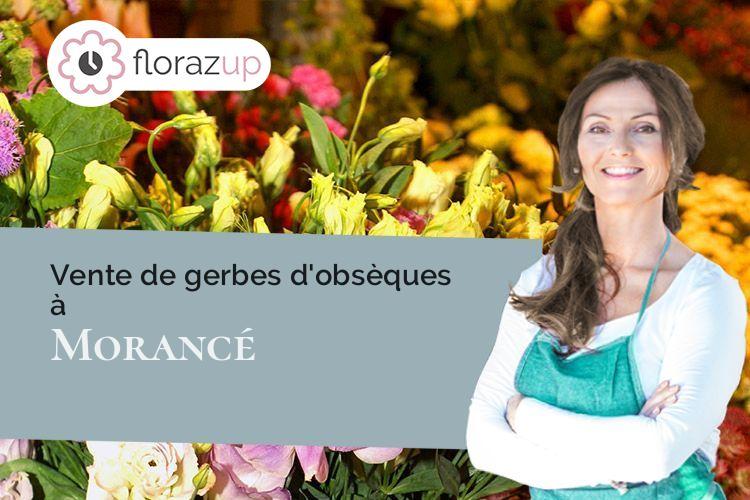 couronnes de fleurs pour un décès à Morancé (Rhône/69480)
