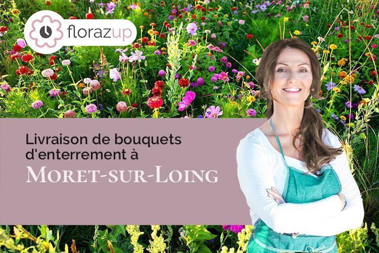 fleurs deuil pour un enterrement à Moret-sur-Loing (Seine-et-Marne/77250)