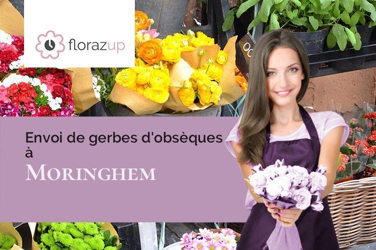 couronnes florales pour des funérailles à Moringhem (Pas-de-Calais/62910)