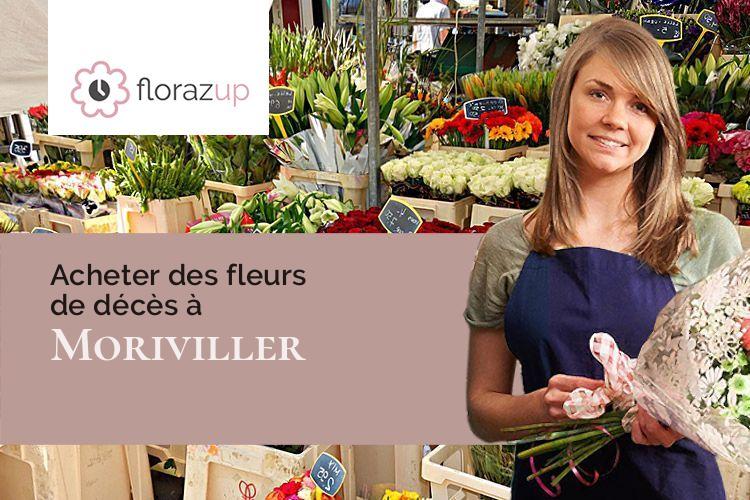 couronnes florales pour un deuil à Moriviller (Meurthe-et-Moselle/54830)