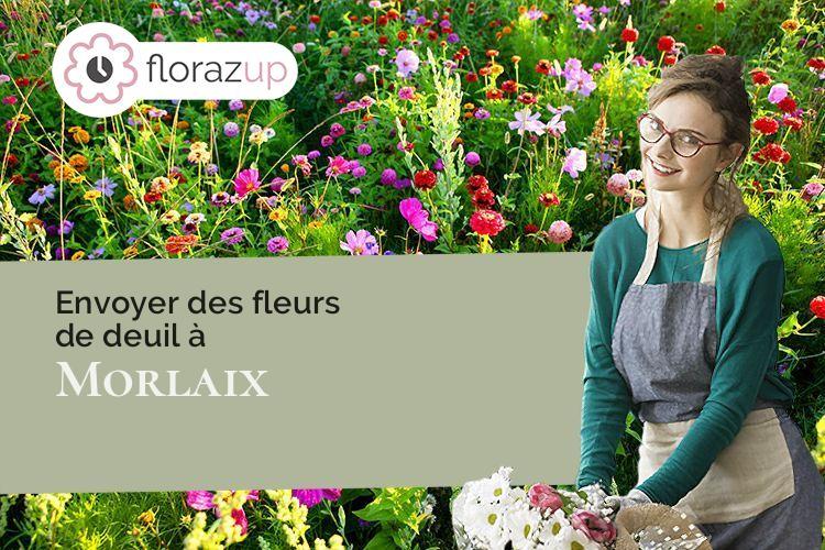 couronnes de fleurs pour un deuil à Morlaix (Finistère/29600)