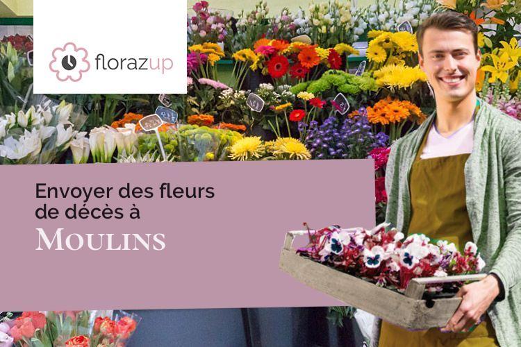 compositions florales pour un deuil à Moulins (Aisne/02160)