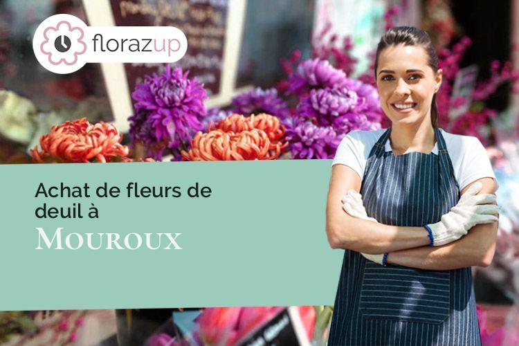 couronnes de fleurs pour des obsèques à Mouroux (Seine-et-Marne/77120)