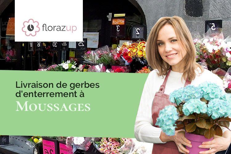 fleurs deuil pour des funérailles à Moussages (Cantal/15380)