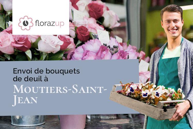 coeurs de fleurs pour un enterrement à Moutiers-Saint-Jean (Côte-d'Or/21500)