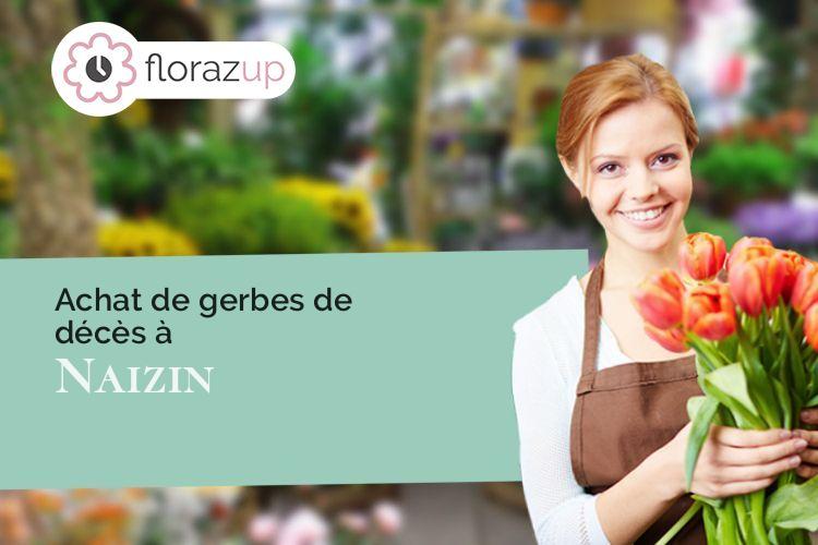 compositions de fleurs pour un décès à Naizin (Morbihan/56500)