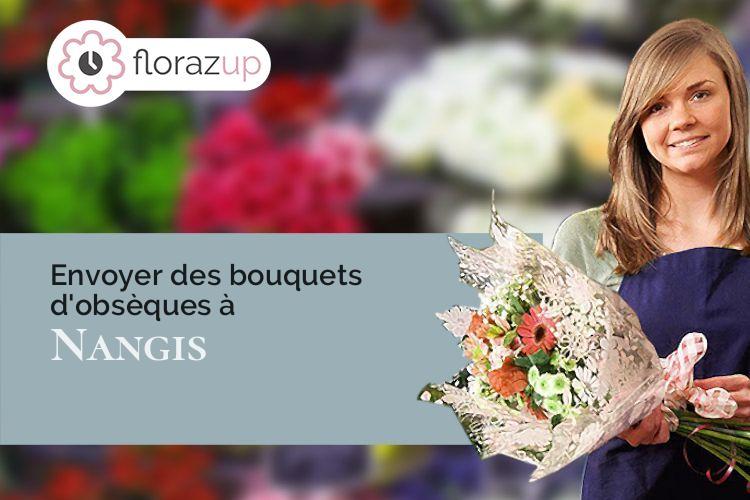 couronnes florales pour un deuil à Nangis (Seine-et-Marne/77370)