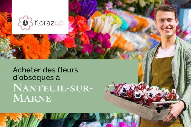 croix de fleurs pour un deuil à Nanteuil-sur-Marne (Seine-et-Marne/77730)