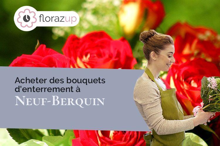 couronnes de fleurs pour un enterrement à Neuf-Berquin (Nord/59940)