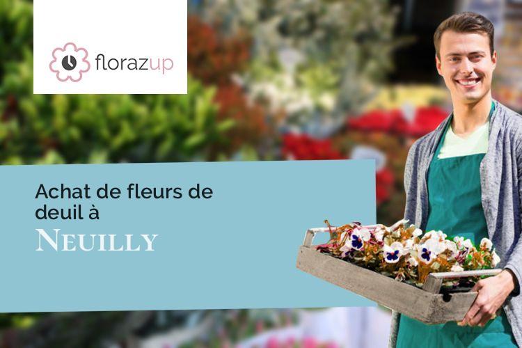 couronnes de fleurs pour un deuil à Neuilly (Eure/27730)