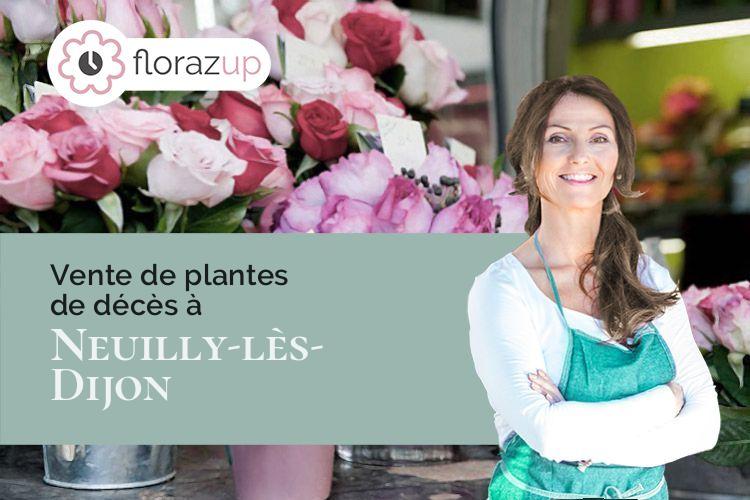 croix de fleurs pour des obsèques à Neuilly-lès-Dijon (Côte-d'Or/21800)