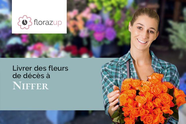 gerbes de fleurs pour des obsèques à Niffer (Haut-Rhin/68680)