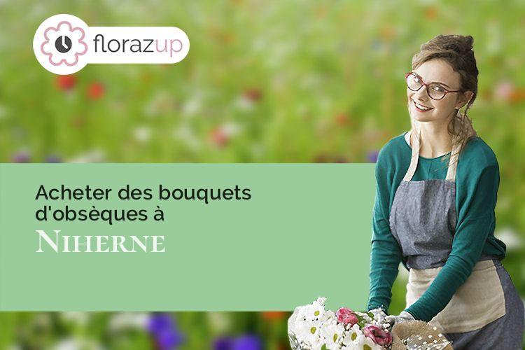 compositions florales pour un enterrement à Niherne (Indre/36250)