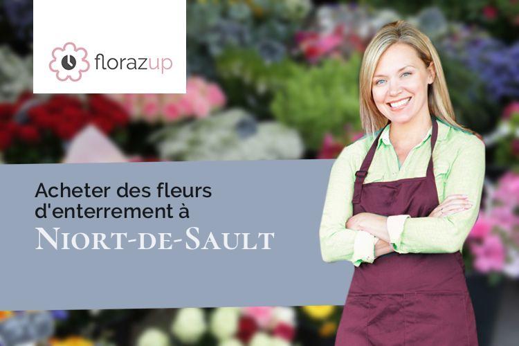 croix de fleurs pour un décès à Niort-de-Sault (Aude/11140)