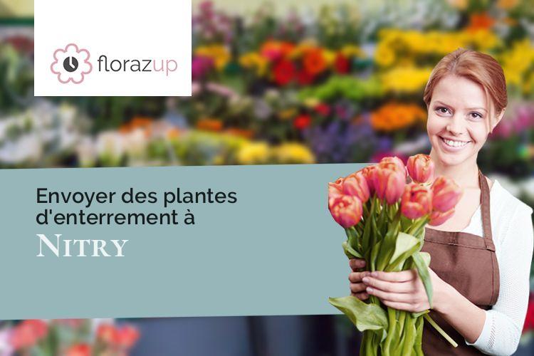 couronnes florales pour un deuil à Nitry (Yonne/89310)