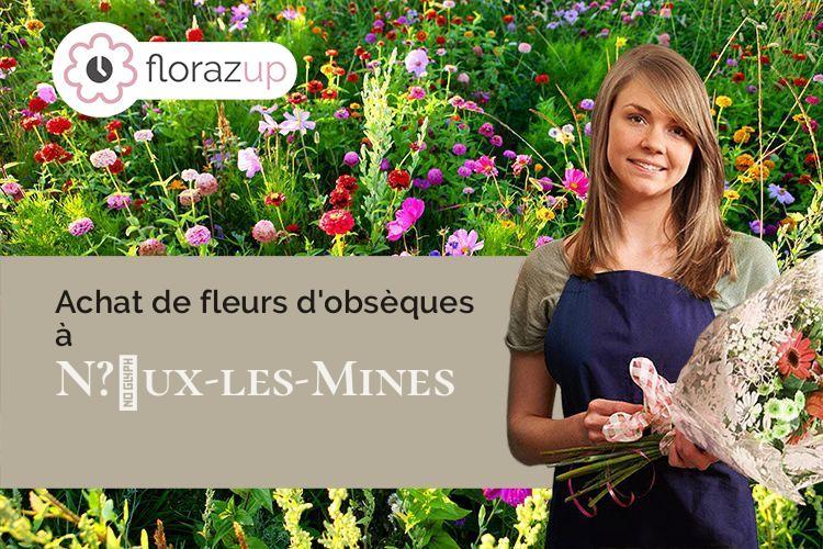 coeur de fleurs pour un décès à N?œux-les-Mines (Pas-de-Calais/62290)