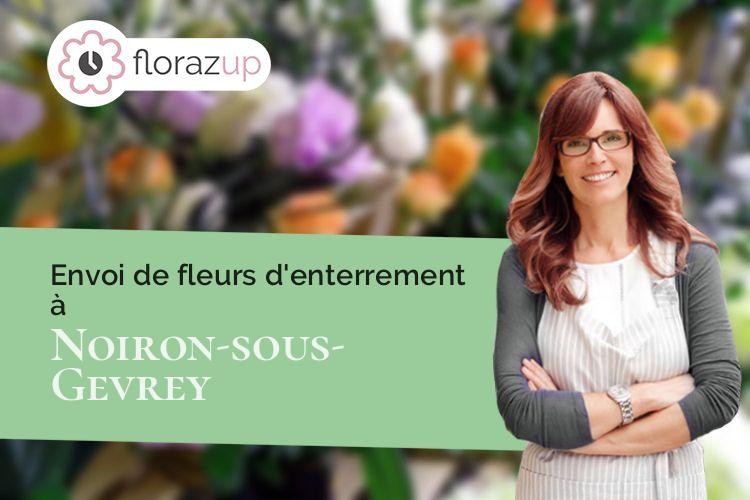 coeur de fleurs pour un deuil à Noiron-sous-Gevrey (Côte-d'Or/21910)