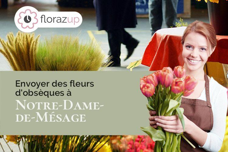 croix de fleurs pour une crémation à Notre-Dame-de-Mésage (Isère/38220)