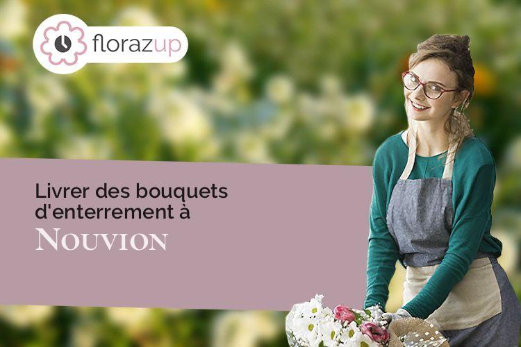 coeur de fleurs pour un deuil à Nouvion (Somme/80860)