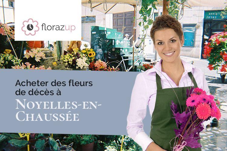 compositions de fleurs pour un enterrement à Noyelles-en-Chaussée (Somme/80150)