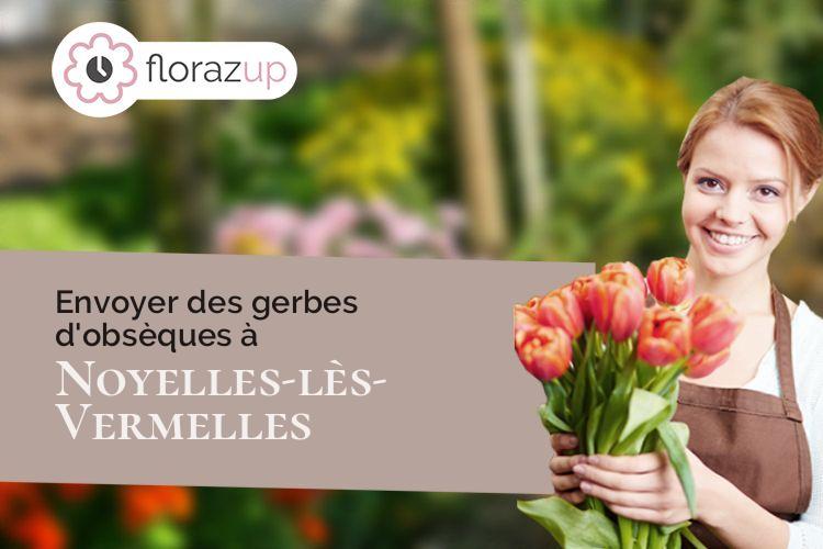 gerbes de fleurs pour un deuil à Noyelles-lès-Vermelles (Pas-de-Calais/62980)