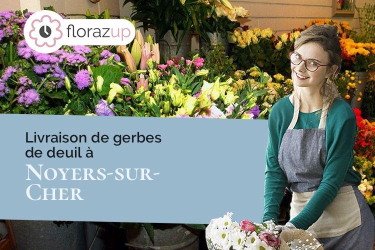 croix de fleurs pour une crémation à Noyers-sur-Cher (Loir-et-Cher/41140)