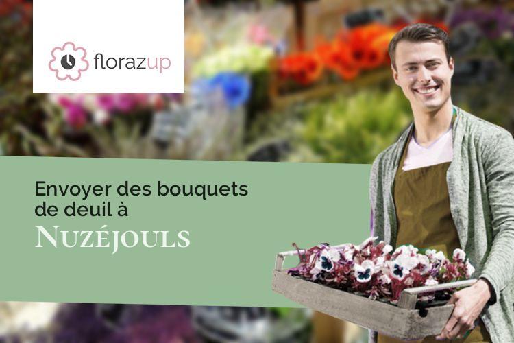 couronnes de fleurs pour des obsèques à Nuzéjouls (Lot/46150)