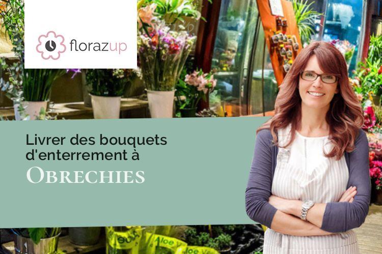 créations de fleurs pour un décès à Obrechies (Nord/59680)