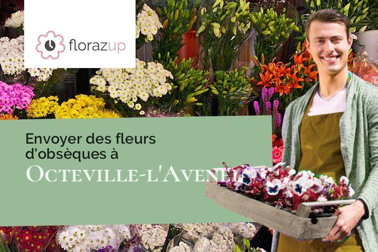 croix de fleurs pour un décès à Octeville-l'Avenel (Manche/50630)