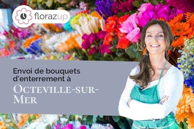 couronnes de fleurs pour un deuil à Octeville-sur-Mer (Seine-Maritime/76930)