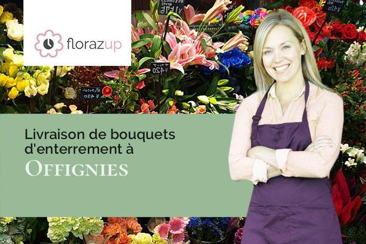 créations florales pour un décès à Offignies (Somme/80590)