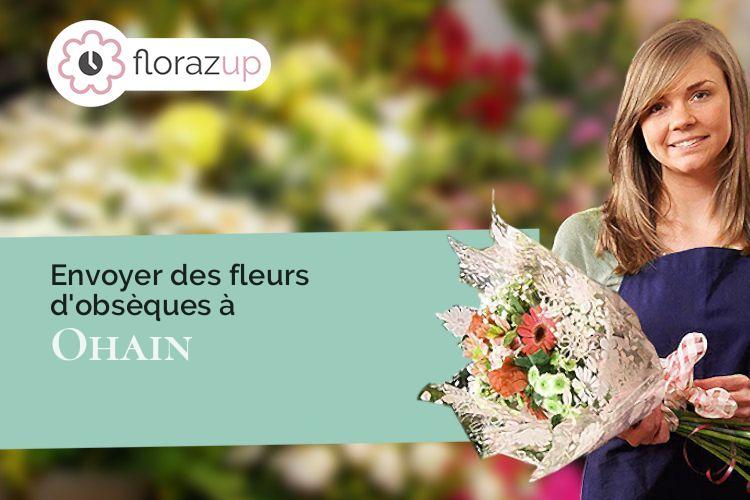 croix de fleurs pour un enterrement à Ohain (Nord/59132)